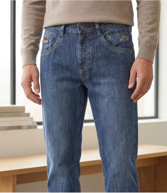 Pantalon jean homme Winchester WE1285 bleu denim stone