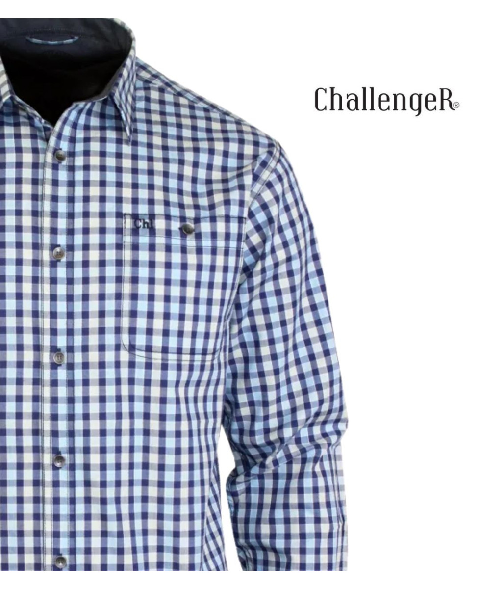 CHALLENGER TRATTORIA1 — Chemise bleu 100% coton confort