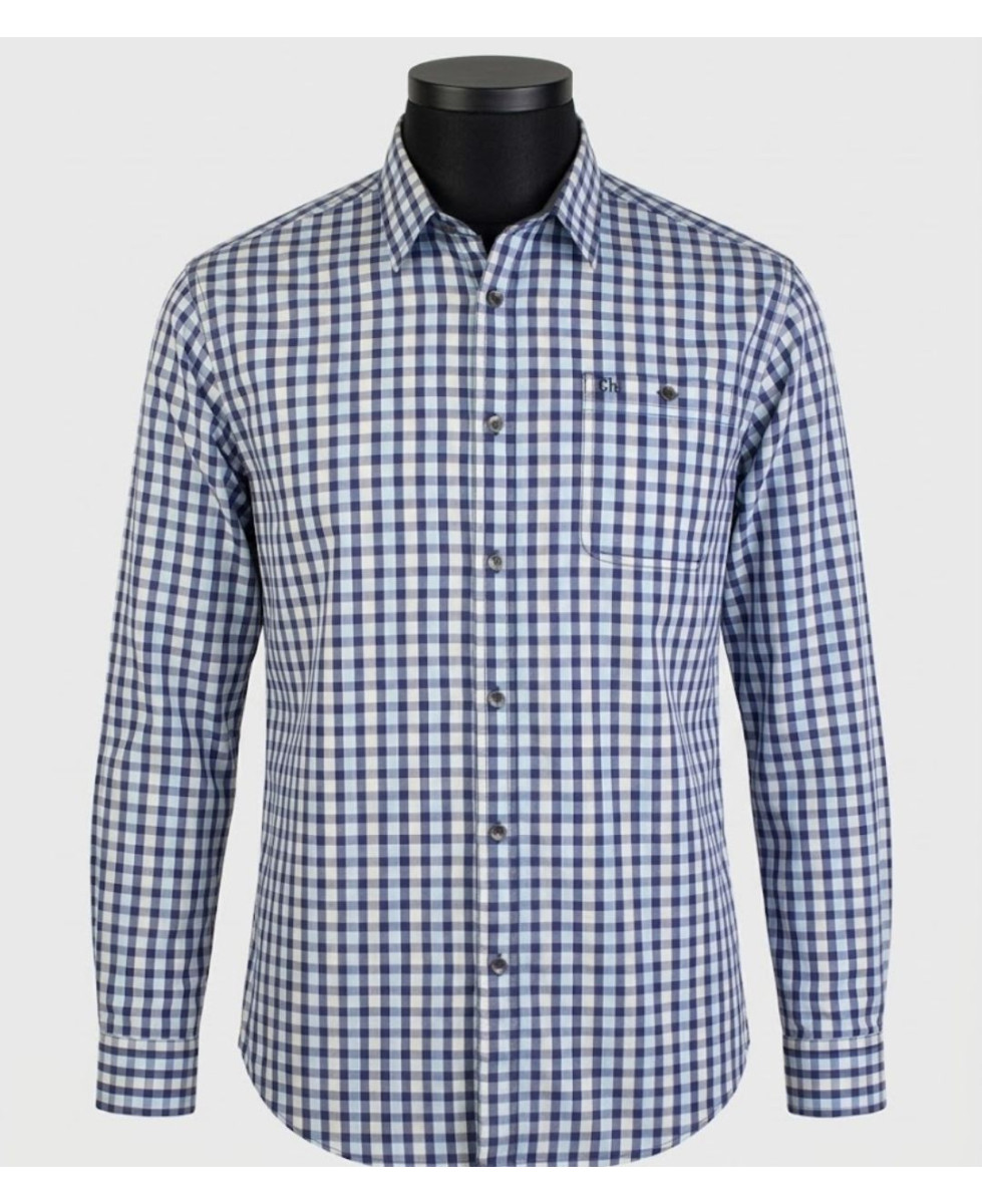 CHALLENGER TRATTORIA1 — Chemise bleu 100% coton confort