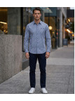 CHALLENGER TRATTORIA1 — Chemise bleu 100% coton confort