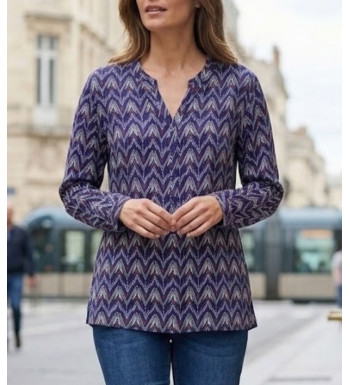 MAYFLOWER LE1808 — Chemisier imprimé fluide en viscose