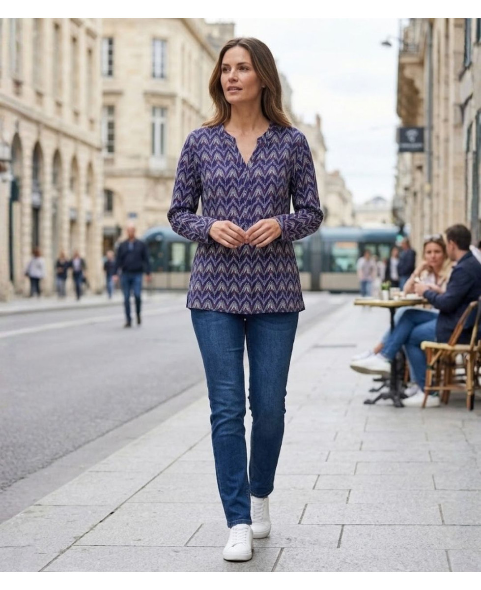 MAYFLOWER LE1808 — Chemisier imprimé fluide en viscose