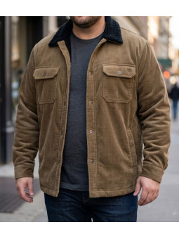 Challenger CURTIS1 Blouson velours côtelé doublé taupe