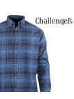 Challenger BACK — Chemise flanelle bleu pur coton