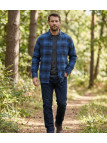 Challenger BACK — Chemise flanelle bleu pur coton