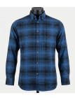 Challenger BACK — Chemise flanelle bleu pur coton