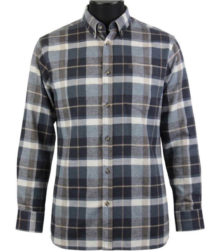 Challenger BAKOU — Chemise flanelle noir & beige