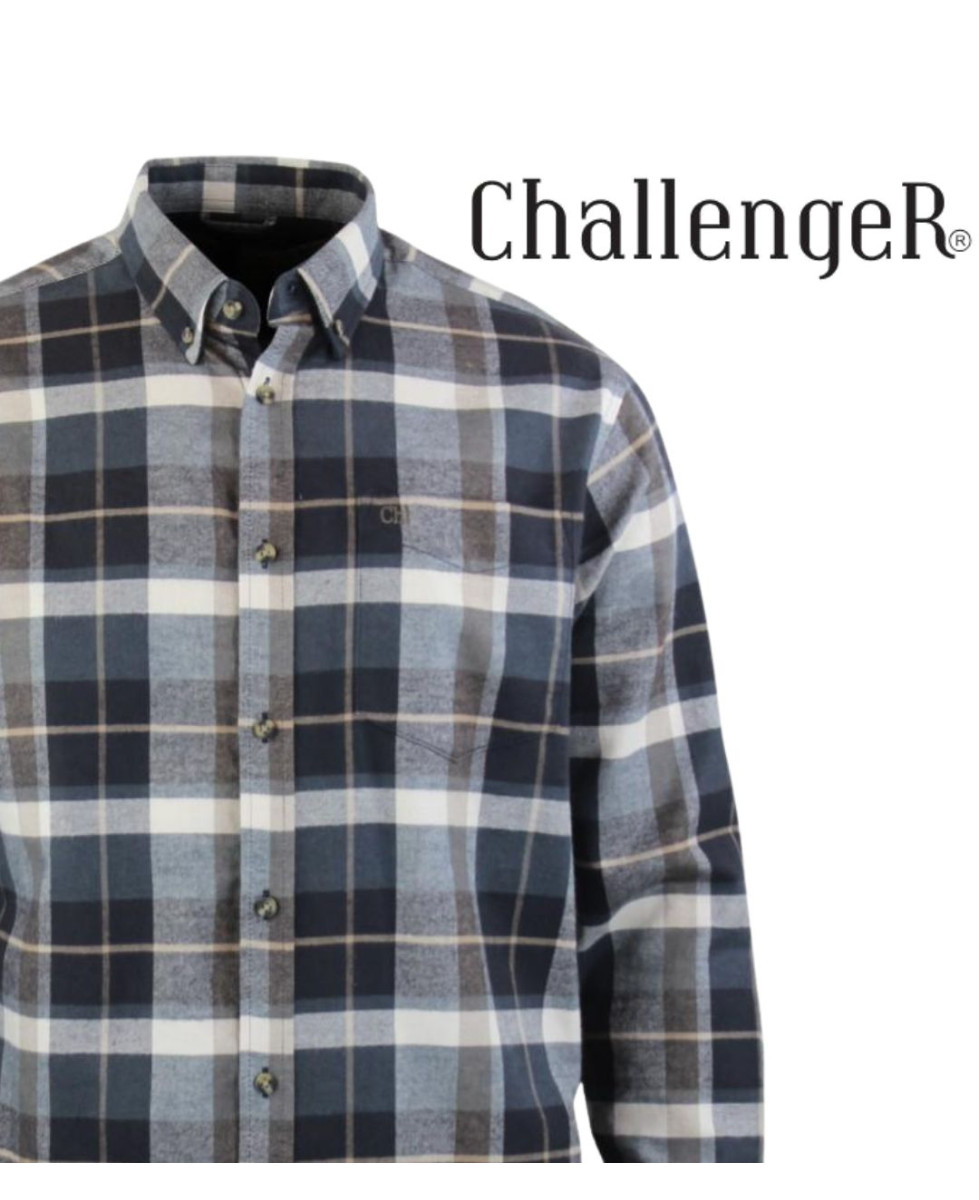 Challenger BAKOU — Chemise flanelle noir & beige