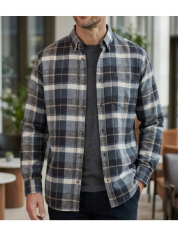 Challenger BAKOU Chemise manches longues flanelle noir et beige