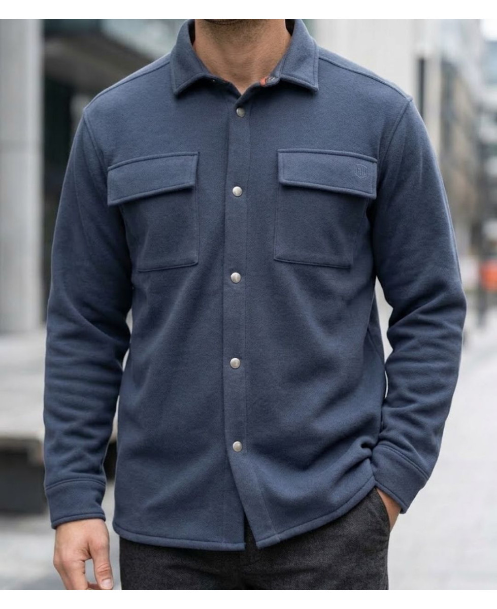 Challenger BASTIEN3 Veste surchemise molleton gris zippée