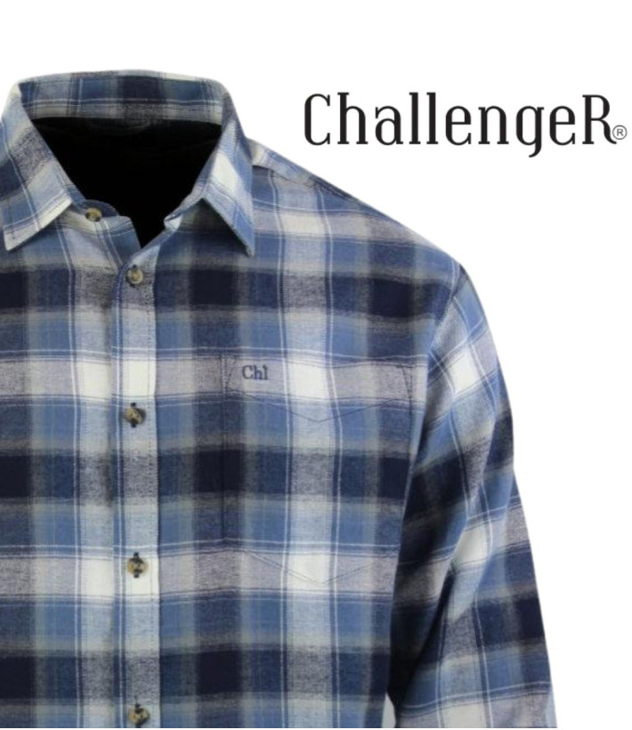 Challenger BOB — Chemise flanelle bleu/blanc