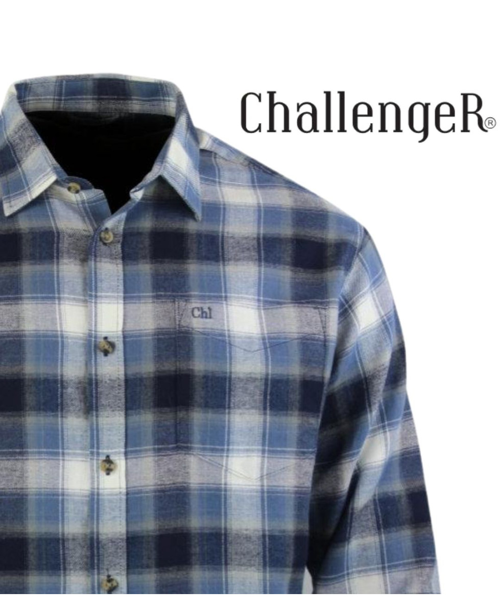 Challenger BOB — Chemise flanelle bleu/blanc