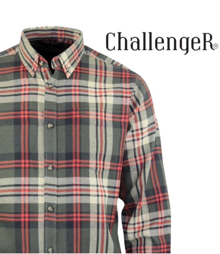 Challenger BRAZIL — Chemise flanelle vert/orange