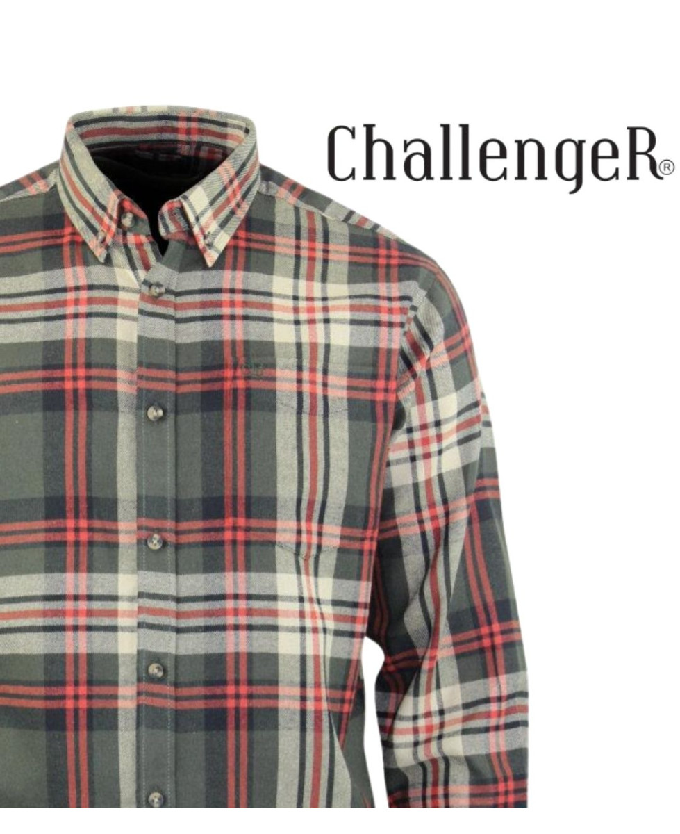 Challenger BRAZIL — Chemise flanelle vert/orange