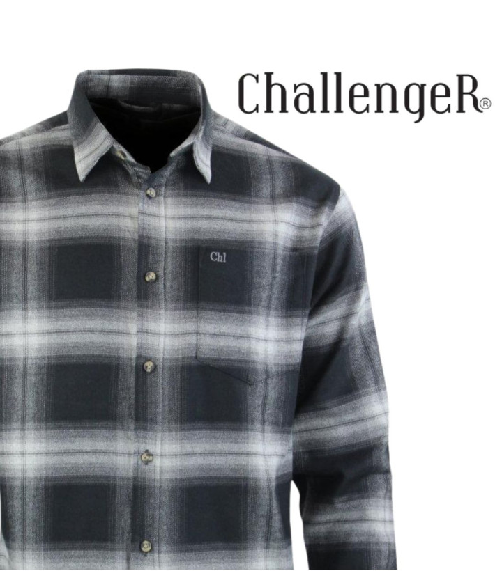 Challenger BRONX — Chemise flanelle noir/gris