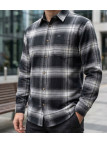 Challenger BRONX Chemise manches longues flanelle carreaux noir et gris