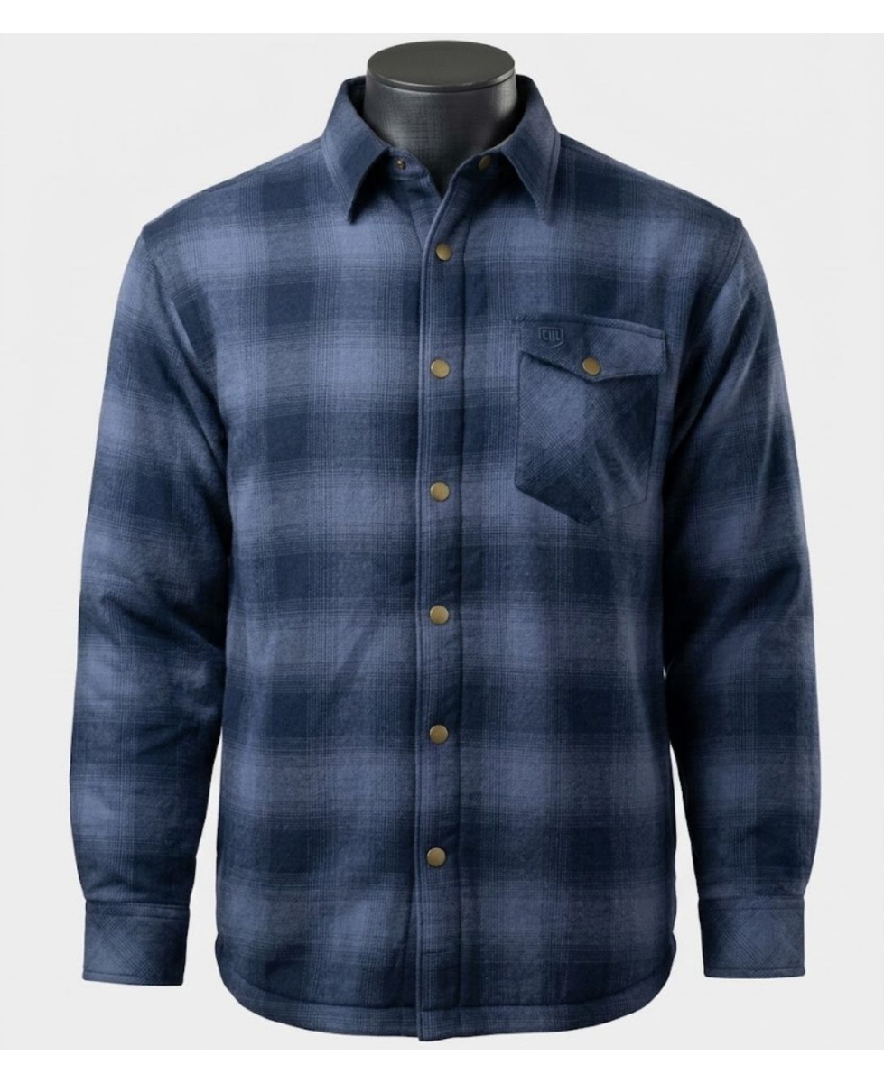 Challenger BRUNO11 — Surchemise flanelle doublée bleu
