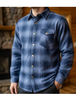 Challenger BRUNO11 Surchemise flanelle doublée mouton bleu