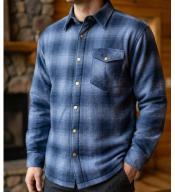 Challenger BRUNO11 Surchemise flanelle doublée mouton bleu