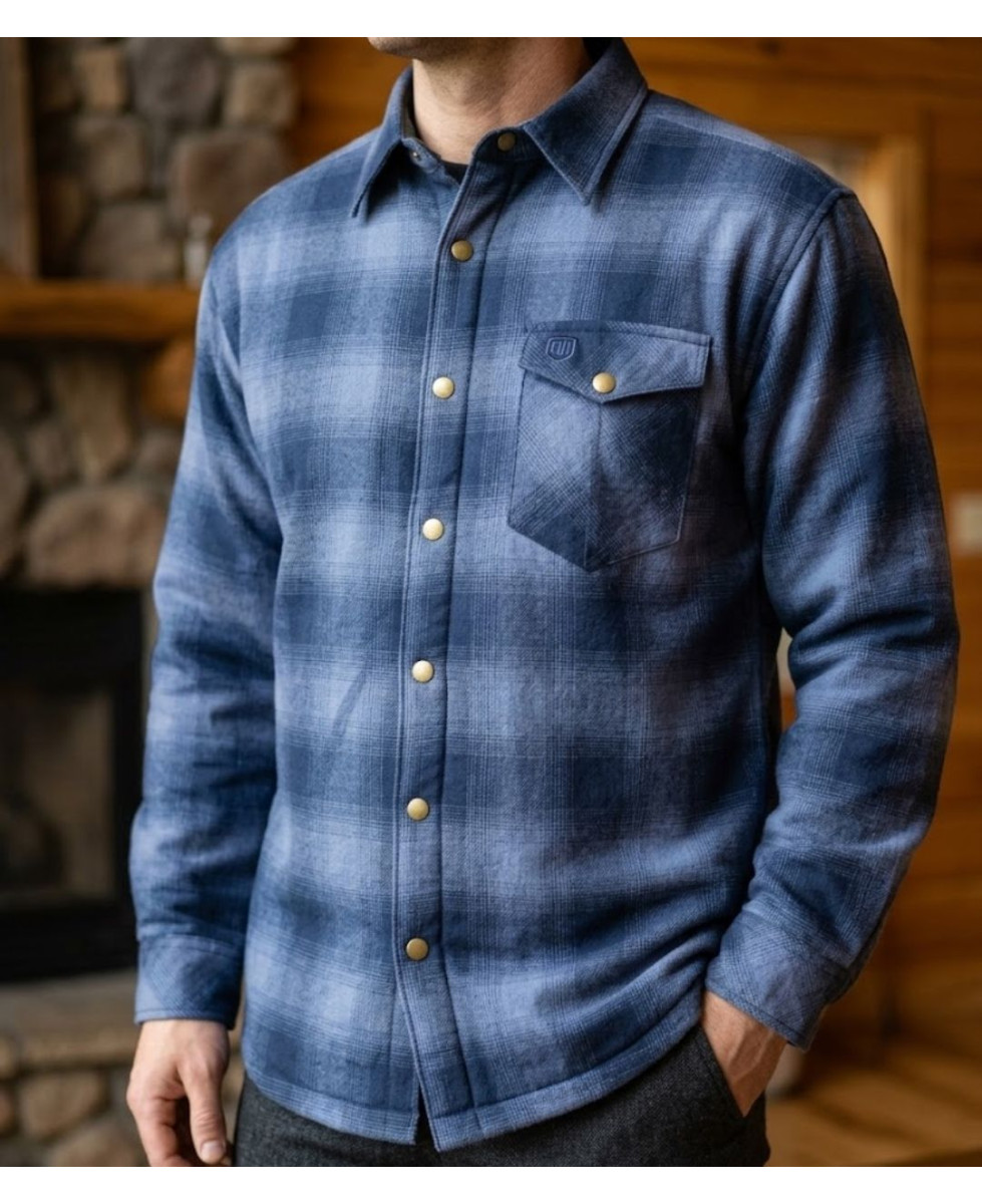 Challenger BRUNO11 Surchemise flanelle doublée mouton bleu