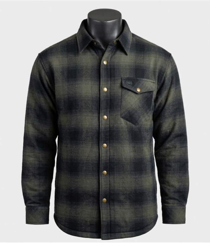 Challenger BRUNO12 — Surchemise flanelle doublée kaki