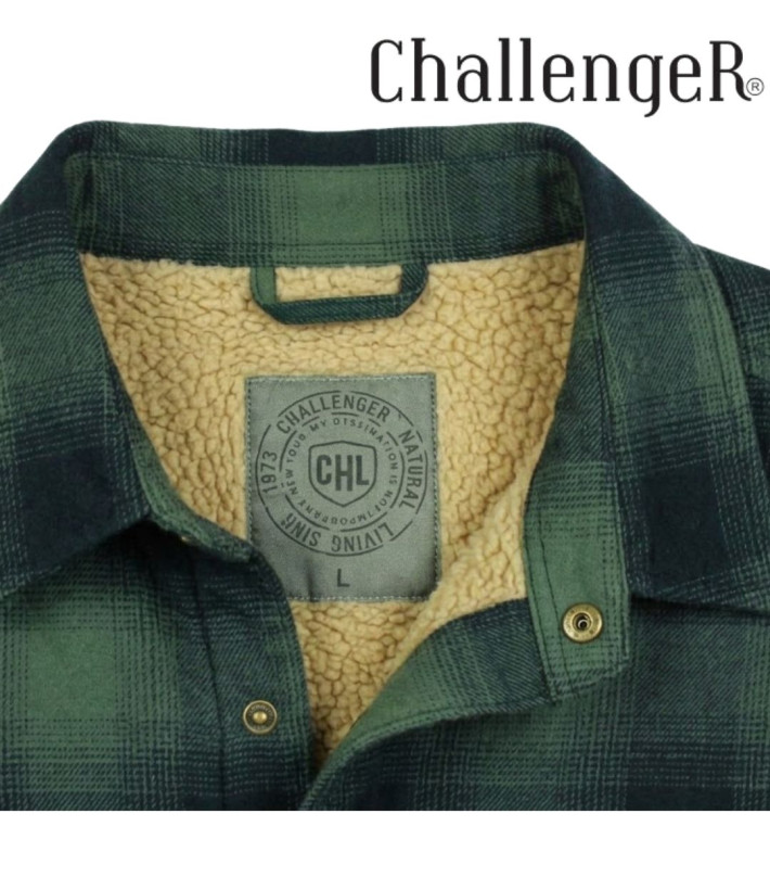 Challenger BRUNO12 — Surchemise flanelle doublée kaki