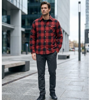 Challenger BRUNO13 — Surchemise flanelle doublée rouge