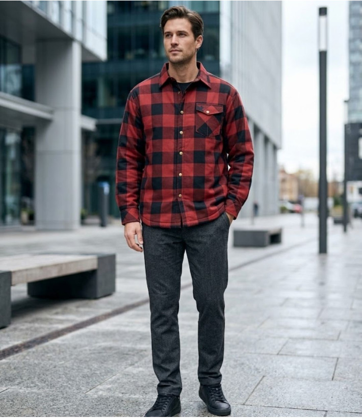 Challenger BRUNO13 — Surchemise flanelle doublée rouge