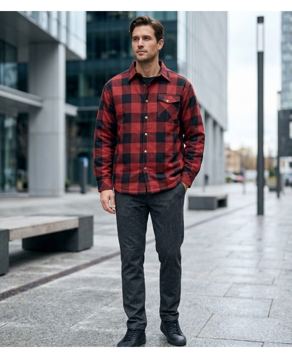 Challenger BRUNO13 — Surchemise flanelle doublée rouge
