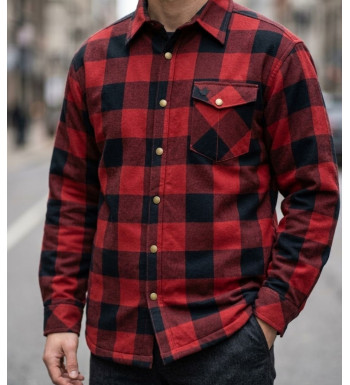 Surchemise flanelle doublée rouge/noir