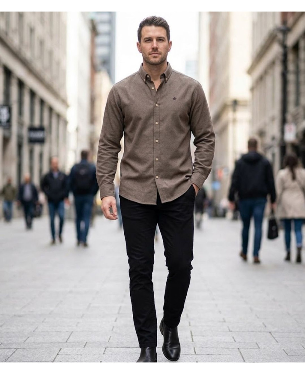 Challenger BUCAREST1 — Chemise flanelle marron