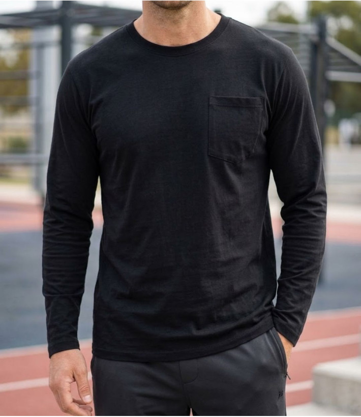 Challenger CORSAIRE5 Tee-shirt manches longues noir coton