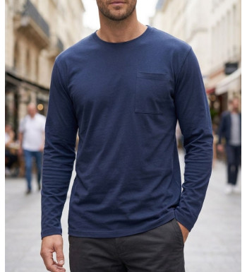 Challenger CORSAIRE6 Tee-shirt manches longues marine coton