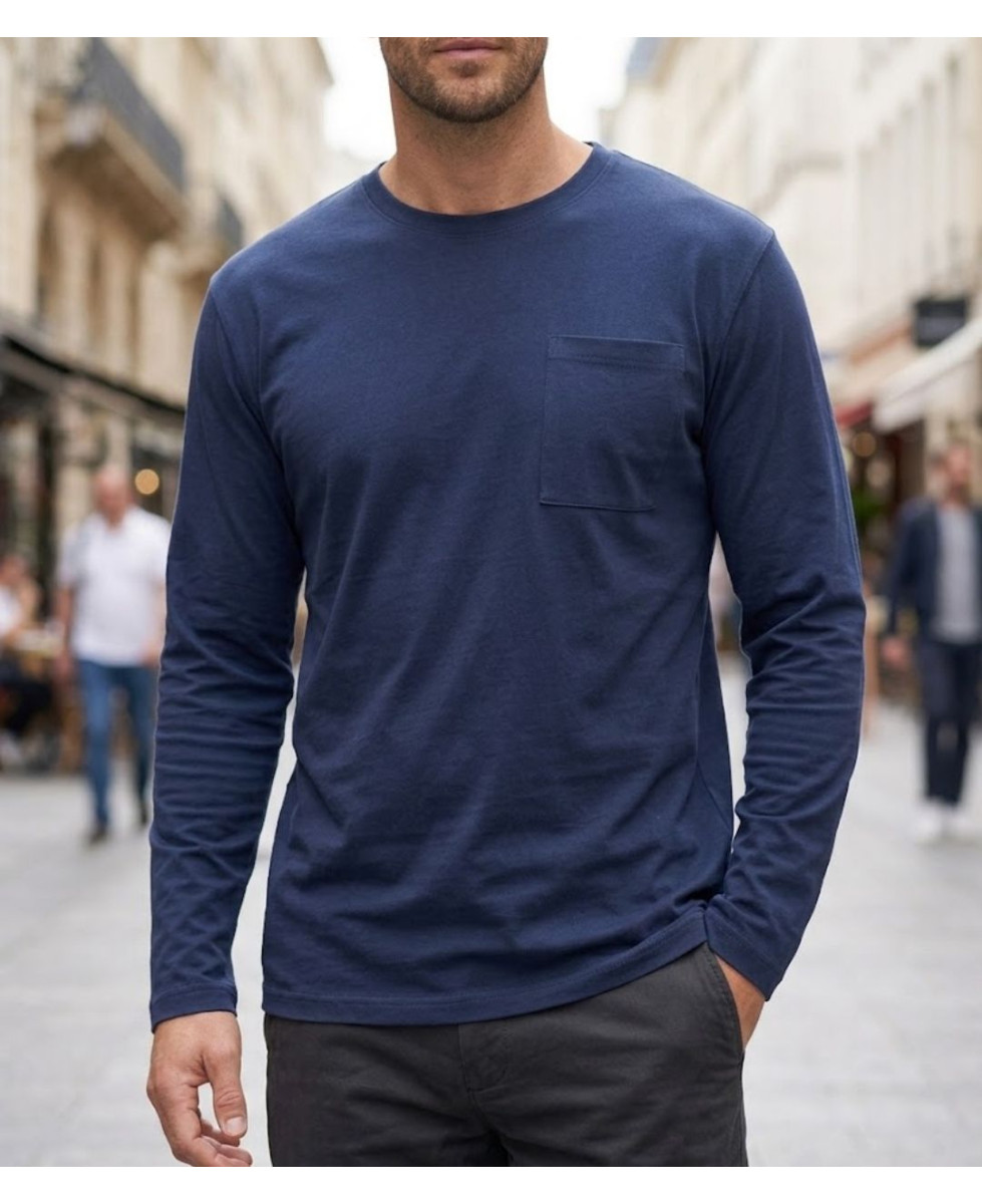 Challenger CORSAIRE6 Tee-shirt manches longues marine coton