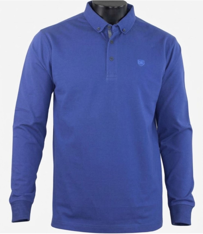 Challenger NATHAN1 — Polo manches longues bleu