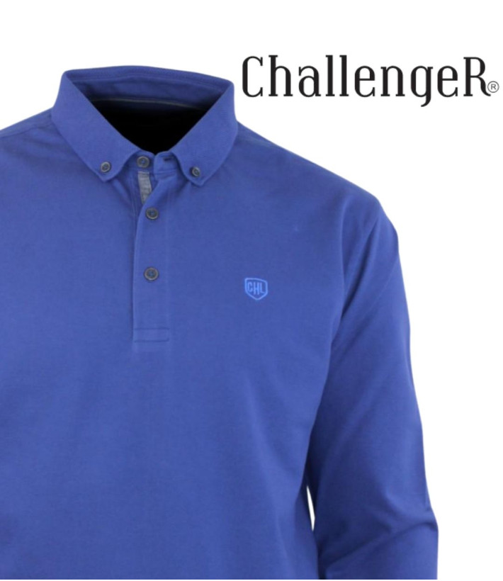 Challenger NATHAN1 — Polo manches longues bleu