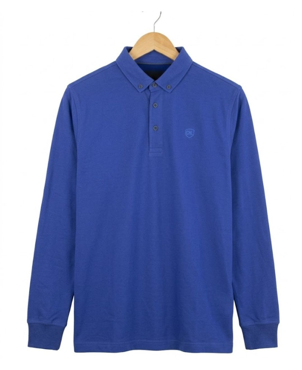 Challenger NATHAN1 — Polo manches longues bleu