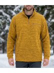 Sweat polaire homme col camionneur CHALLENGER CARIBOU7 camel chiné beige moutarde