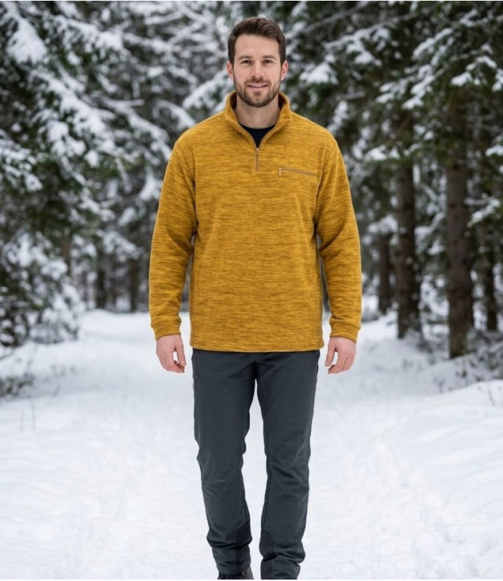 CHALLENGER CARIBOU7 — Sweat polaire camel anti-boulochage