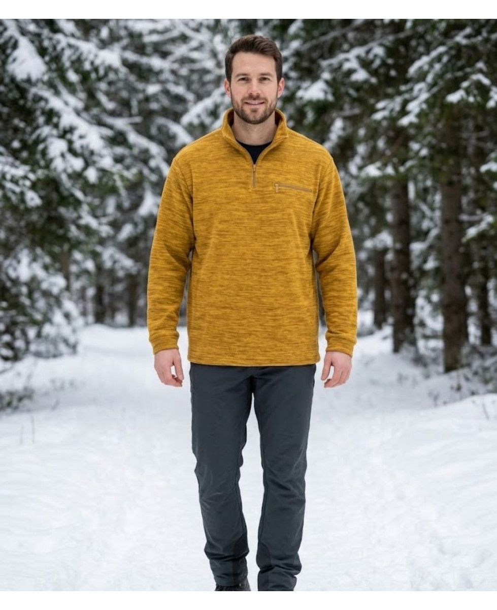 CHALLENGER CARIBOU7 — Sweat polaire camel anti-boulochage