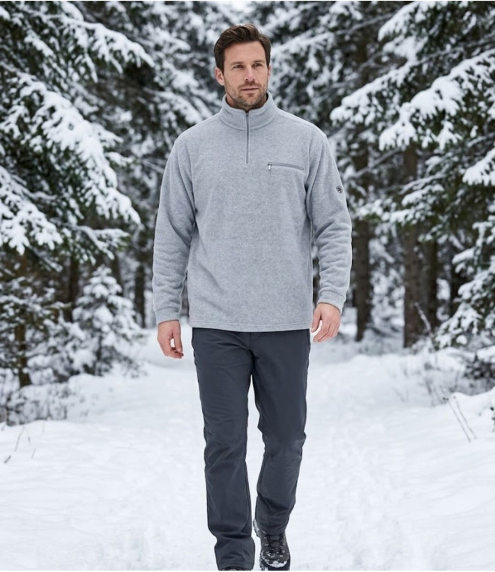 CHALLENGER CARIBOU3 — Sweat polaire gris anti-boulochage