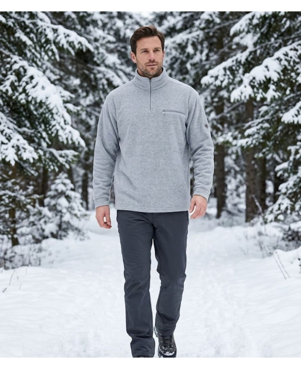 CHALLENGER CARIBOU3 — Sweat polaire gris anti-boulochage