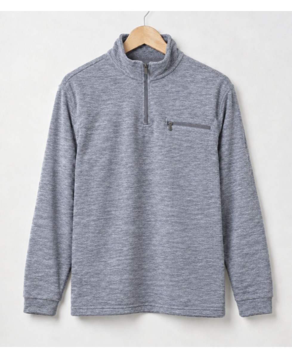 CHALLENGER CARIBOU4 — Sweat polaire zippé gris foncé chiné