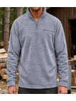 Sweat polaire homme col camionneur CHALLENGER CARIBOU4 gris foncé chiné
