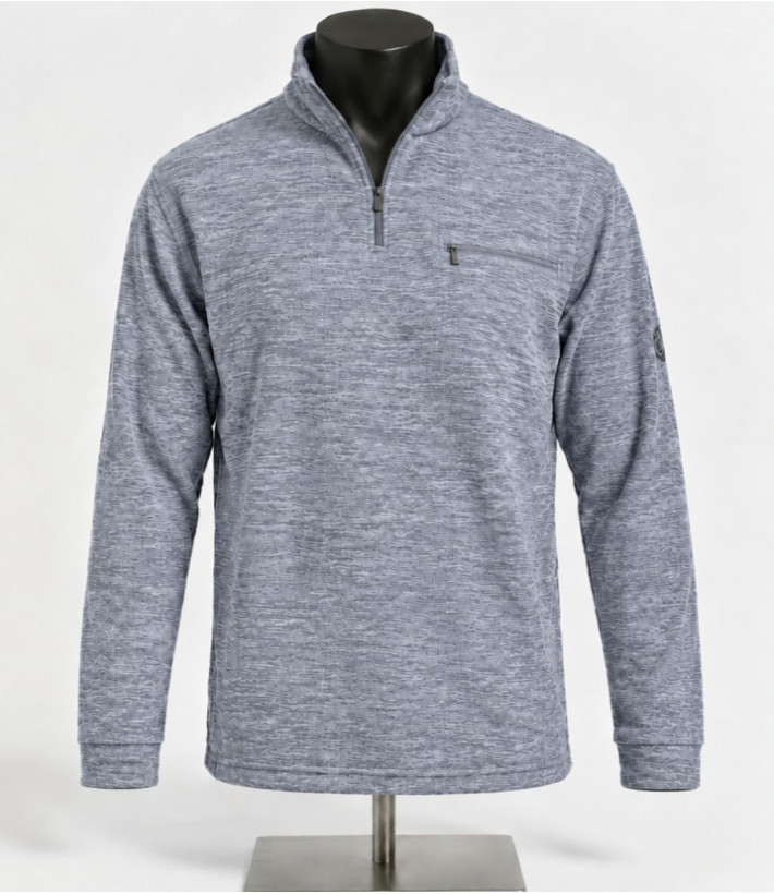 CHALLENGER CARIBOU4 — Sweat polaire zippé gris foncé chiné