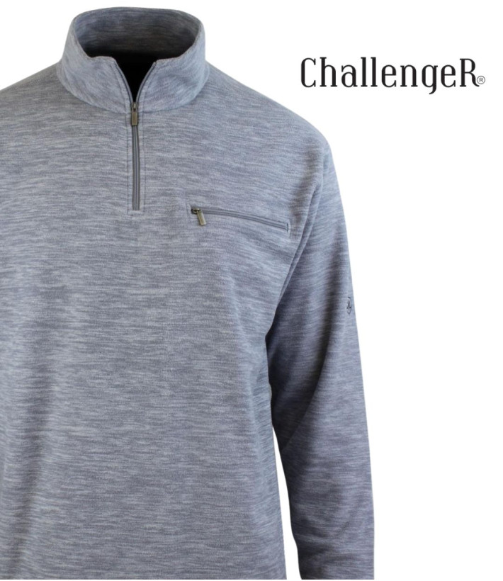 CHALLENGER CARIBOU4 — Sweat polaire zippé gris foncé chiné
