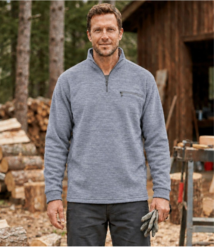 CHALLENGER CARIBOU4 — Sweat polaire zippé gris foncé chiné