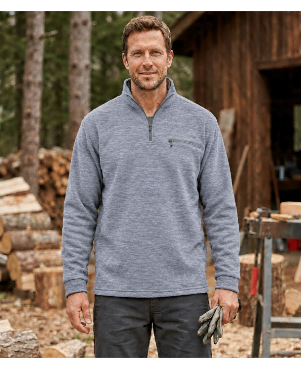 CHALLENGER CARIBOU4 — Sweat polaire zippé gris foncé chiné