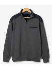 CHALLENGER BELFAST1 — Sweat gris col camionneur robuste
