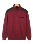 CHALLENGER BELFAST3 — Sweat bordeaux col camionneur zippé
